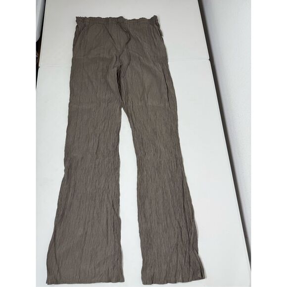 Zara Women's Suit Trousers Sz M Green Tapered Dress Pants Crumpled fabric - Picture 7 of 15